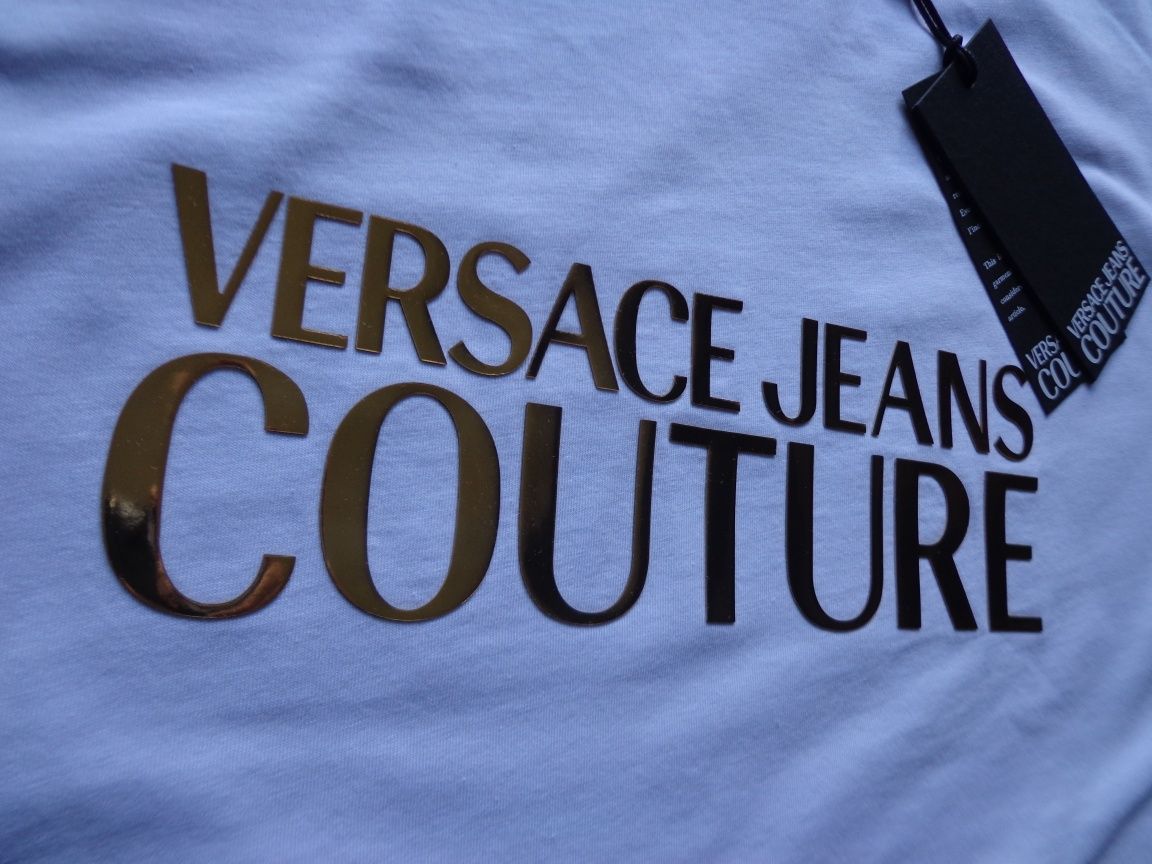 Мъжка тениска Versace Jeans Couture golden logo T-shirt in White