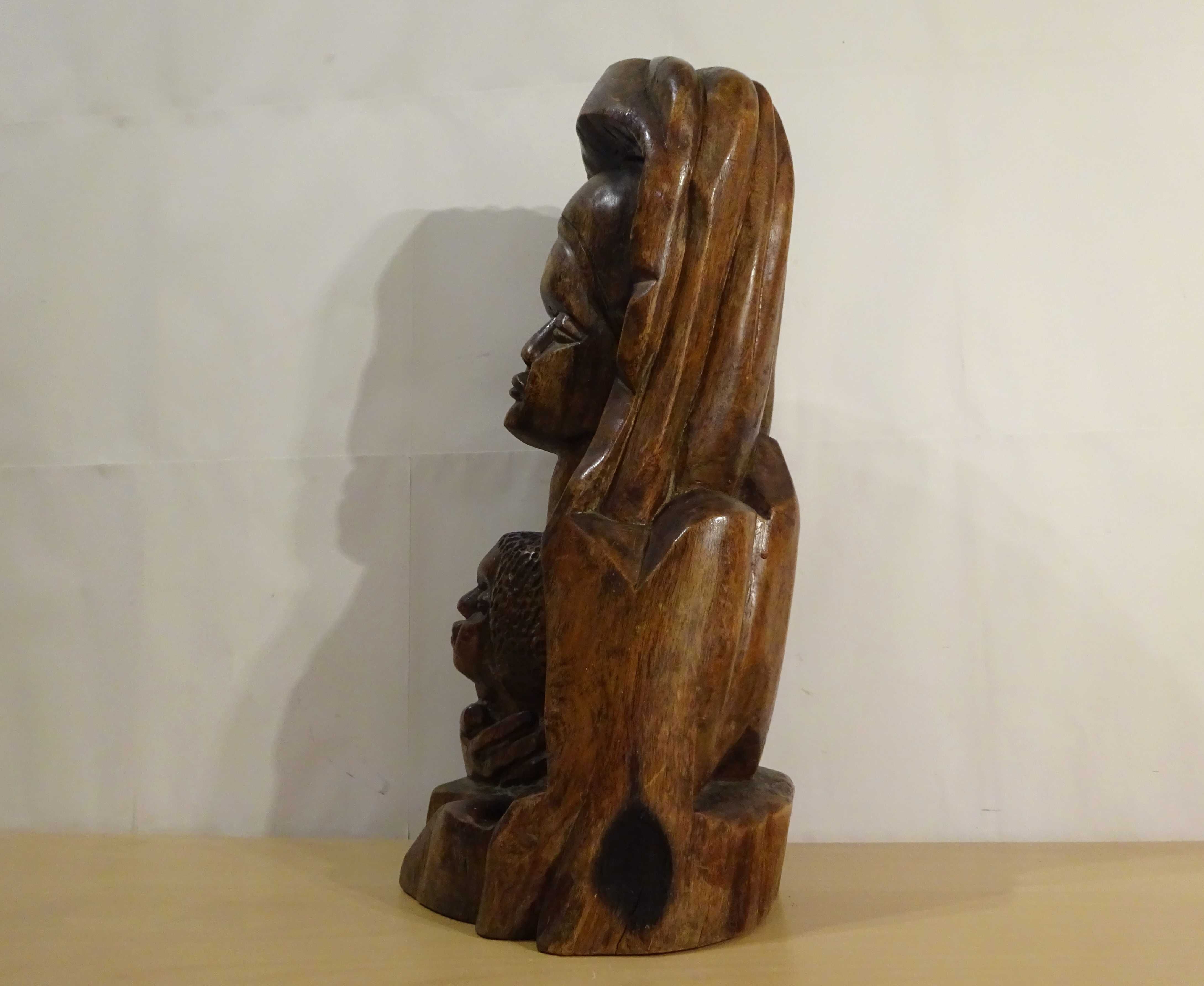 Sculptura in lemn ‘Maica Domnului cu Pruncul’| veche, UNICAT