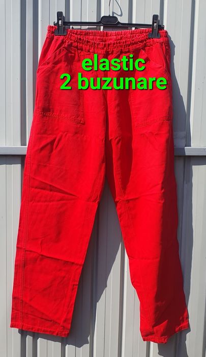 Costum salopeta rosu 46 / bumbac