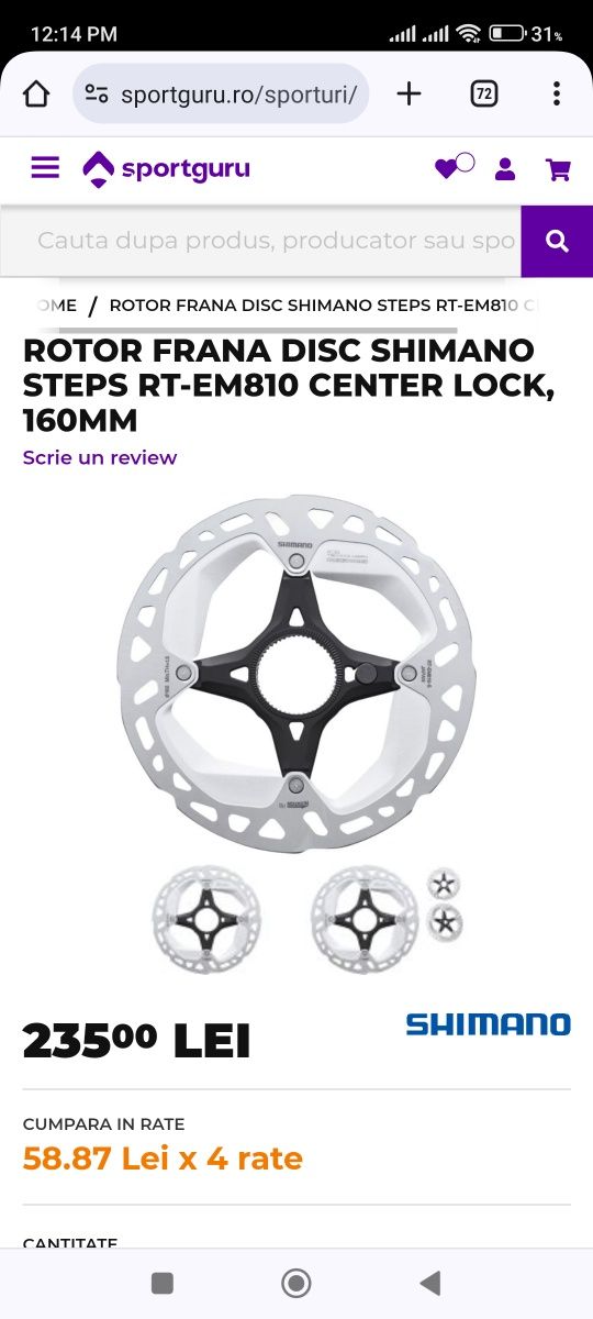 Discuri bicicletă Ultegra icetech centerlock