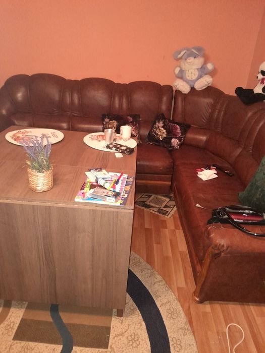 Coltar sufragerie piele compus din 3 buc