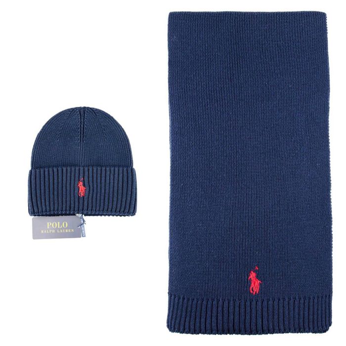 Мъжки подаръчен комплект шал и шапка в кутия Polo