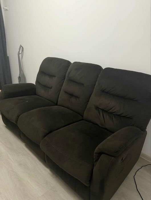 Canapea recliner Kring 2 locuri maro inchis