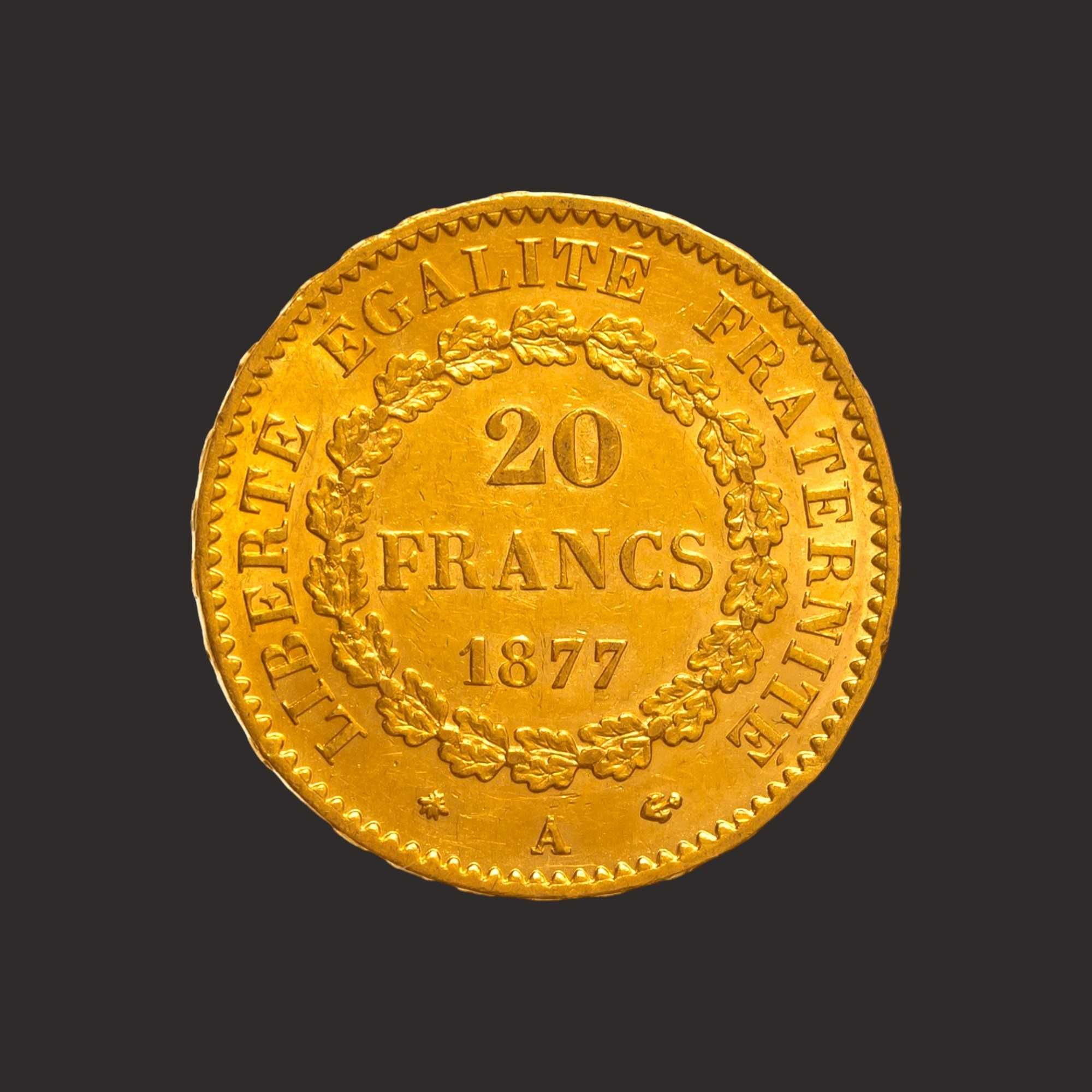 Moneda 20 franci francezi, Inger, aprox.6,45 gr. TVA 0%-PRECOMANDA