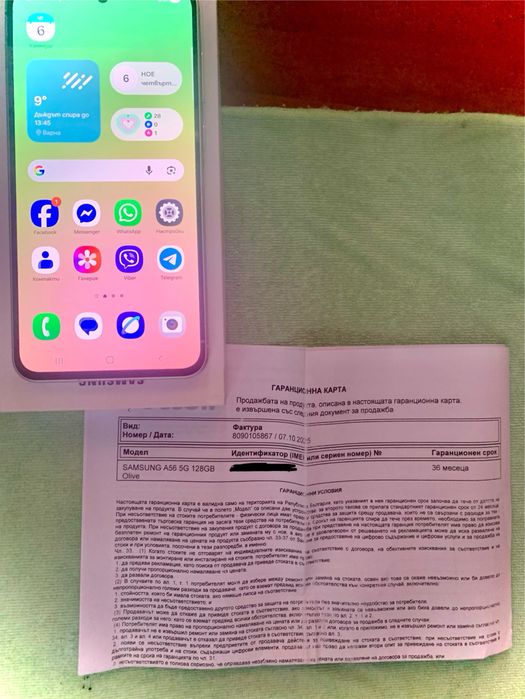 Samsung Galaxy A56 5G 128GB 8RAM Graphite / Olive 2г. Гаранция!