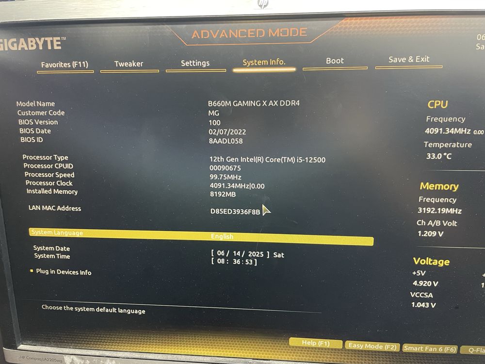 Дьнна платка Gigabyte B660 Gaming X AX DDR4 Socket 1700