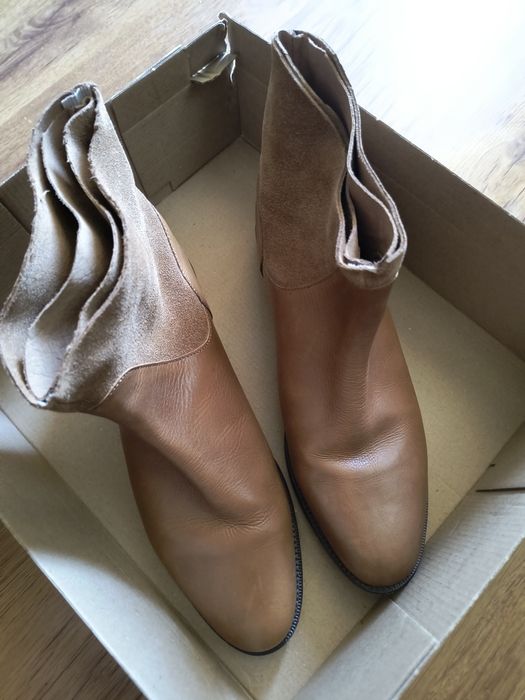 Massimo dutti нови боти 40 номер естествена кожа