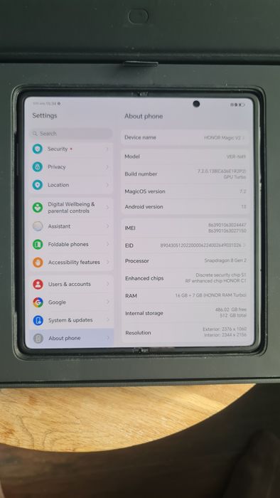 HONOR Magic V2, Negru, 512 GB, garantie 07.2026