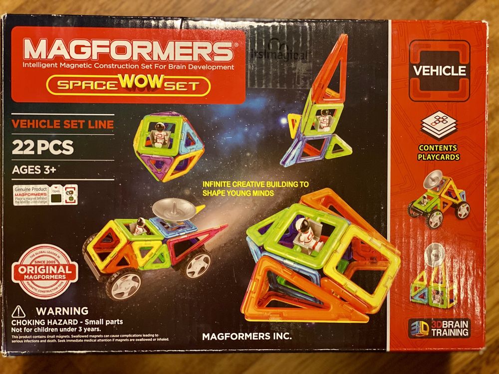 Joc de constructii magnetice, Magformers space wow 22 pcs, +3 ani