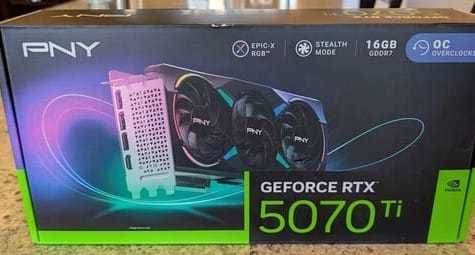 PNY Nvidia  RTX 5070 Ti ARGB EPIC-X Triple Fan OC 16GB, GDDR7, 256 bit