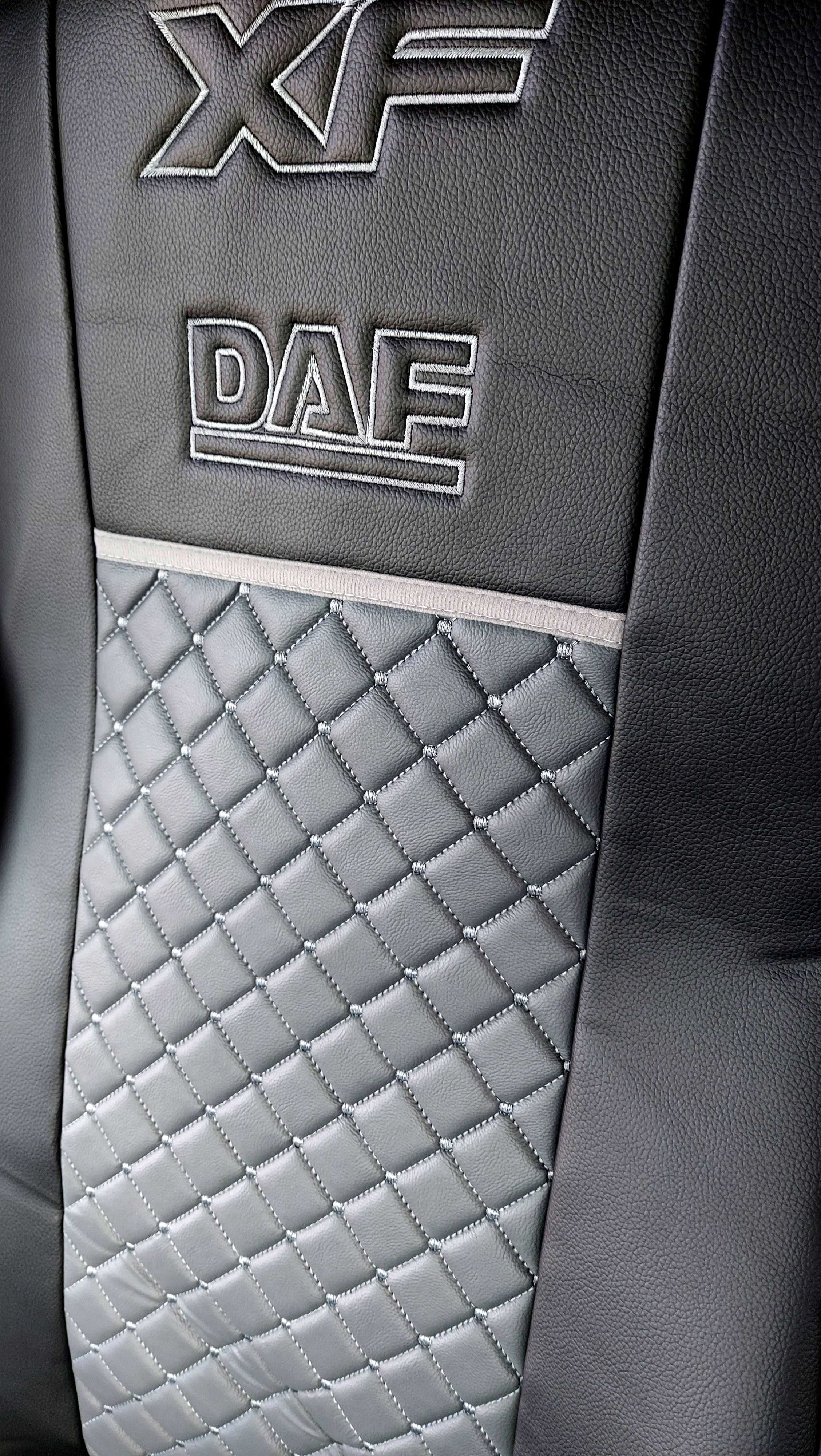 Висококачествени кожени тапицерии за DAF XF 106 с бродирано лого