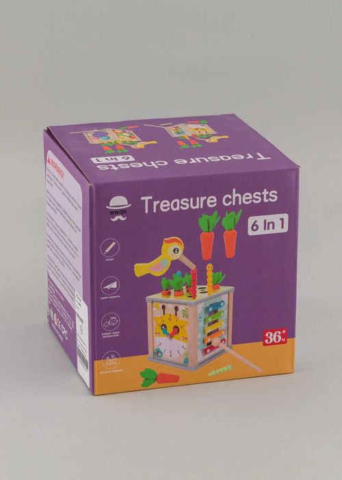 Дървено игрално кубче Монтесори