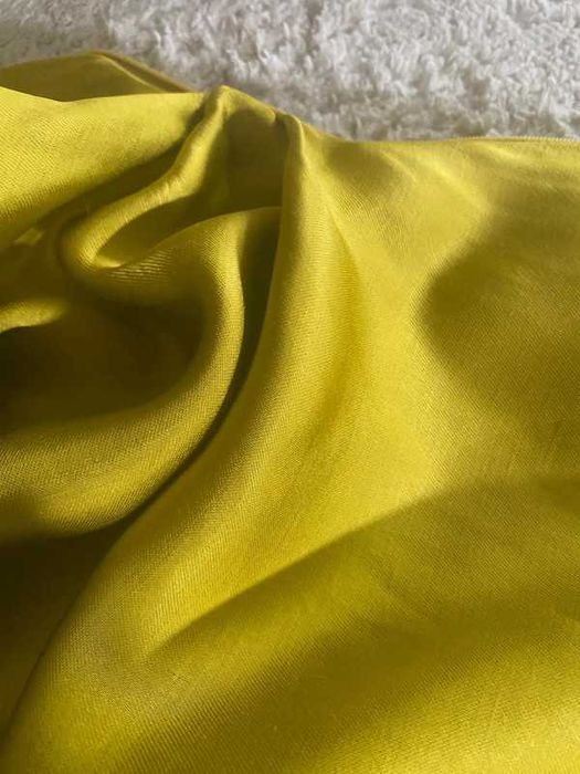 Zara rochie eleganta in/vascoza satinat one shoulder lime verde fistic