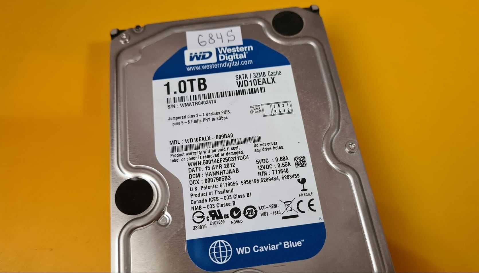 684S.HDD Hard Disk Desktop Western Digital,1TB 32MB,7200rpm SATA III