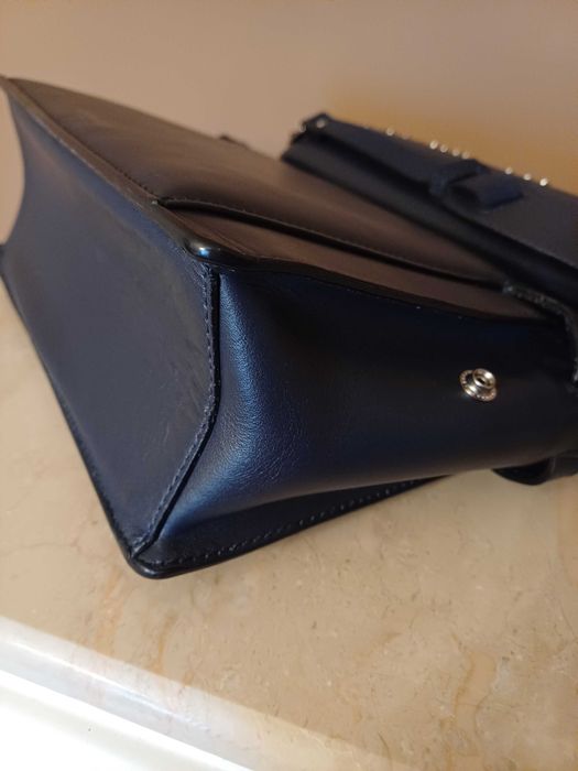 Geanta piele bleumarin Zadig & Voltaire