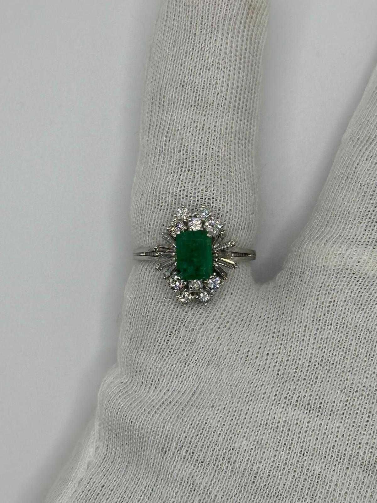 INEL AUR ALB 18K + SMARALD = 2CT + Diamante TOP = 1.70CT - F - VVS1 !