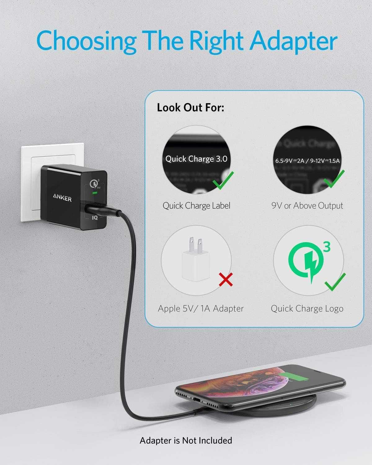 Anker A2503, безжично зарядно устройство 313, Qi-Certified 10W