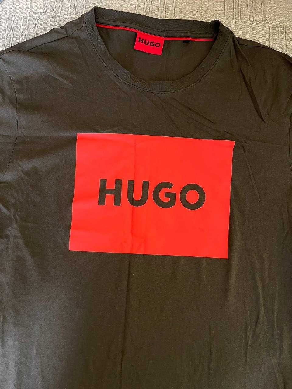 тениска HUGO - размер L / цвят - сив