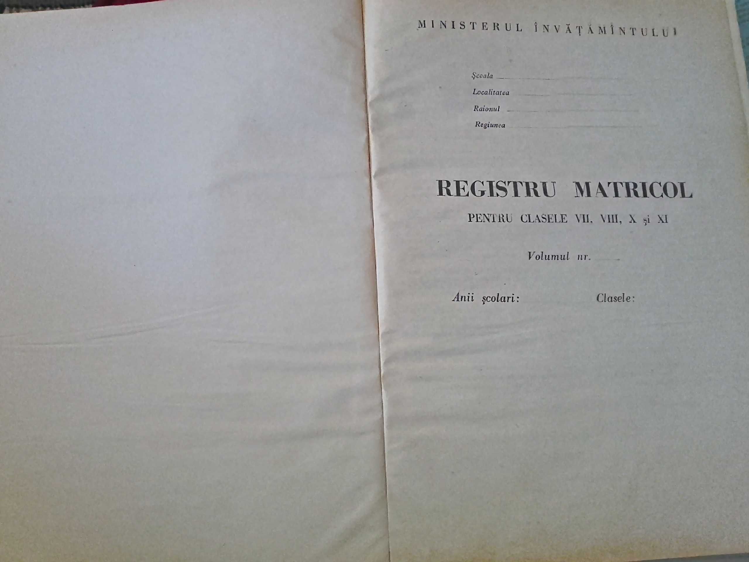 Registre Matricole anii 1950,minister Invatam,registru UTC,vintage