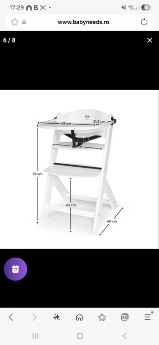 Scaun de masă Kiderkraft 3 în1