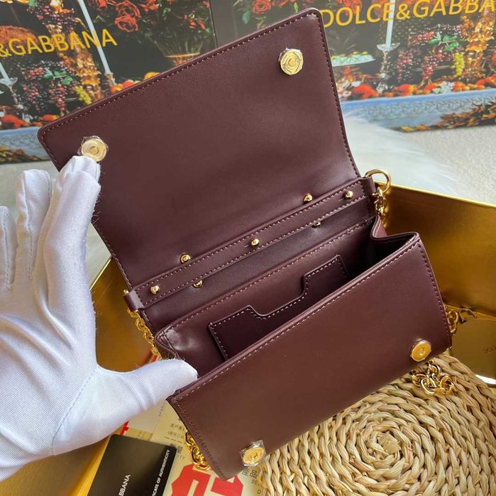 Geanta Dolce Gabbana Girls Mini 18 bordo cm, Premium