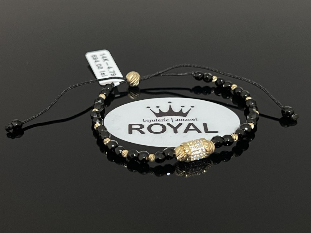 Bijuteria Royal CB : Bratar cu snur bile aur 14k 4,79