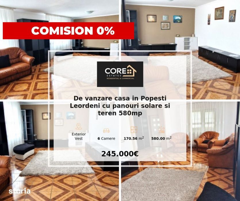 De vanzare casa in Popesti Leordeni cu panouri solare si teren 580mp
