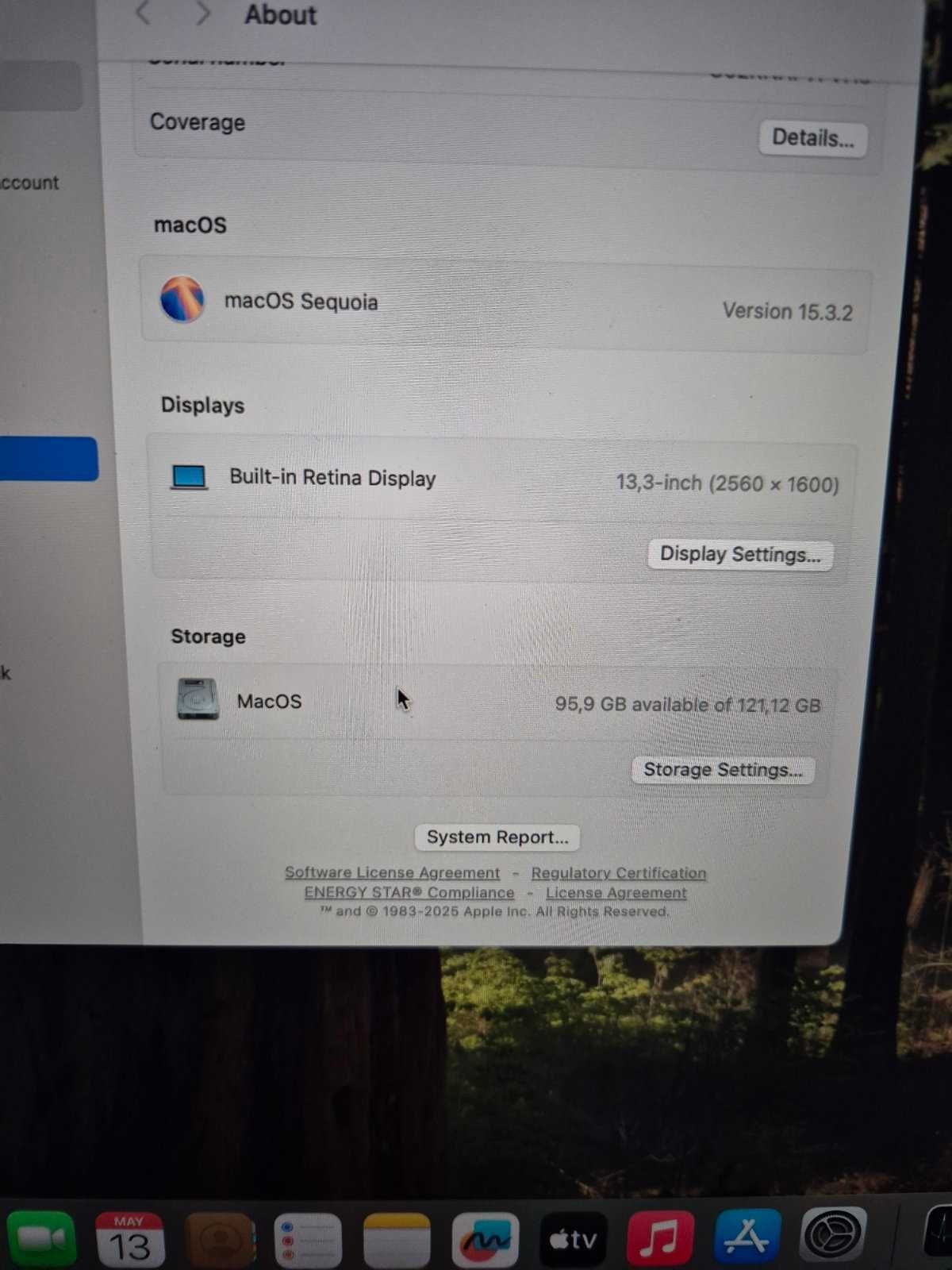 Macbook A1502 (2015) 8gb Ram