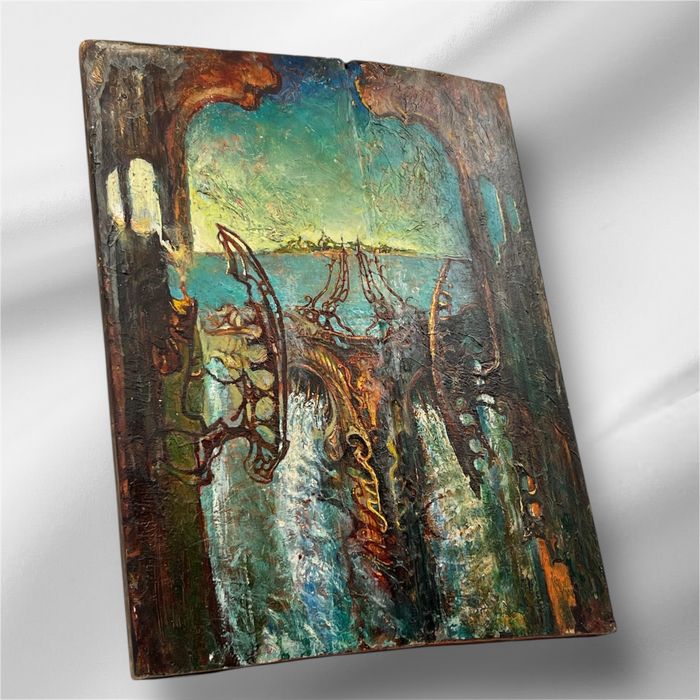 Стара картина върху дърво