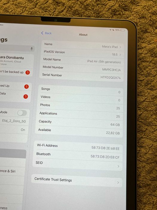 Ipad Air 5 (2022) + Apple Pencil cu Rezerve + Logitech Combo Touch