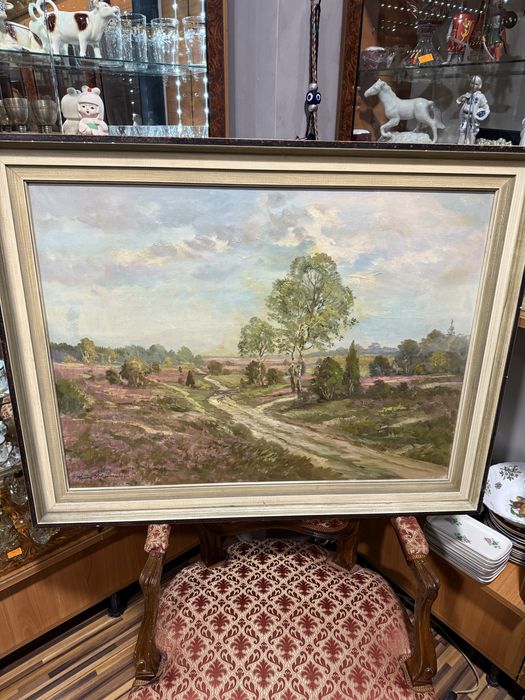 стара красива картина маслени бои платно автор