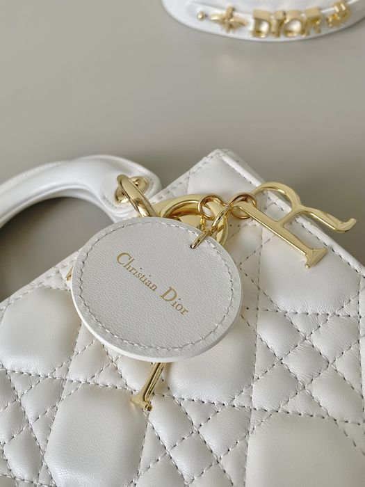 Geanta Christian Dior Lady 20cm alb, Premium