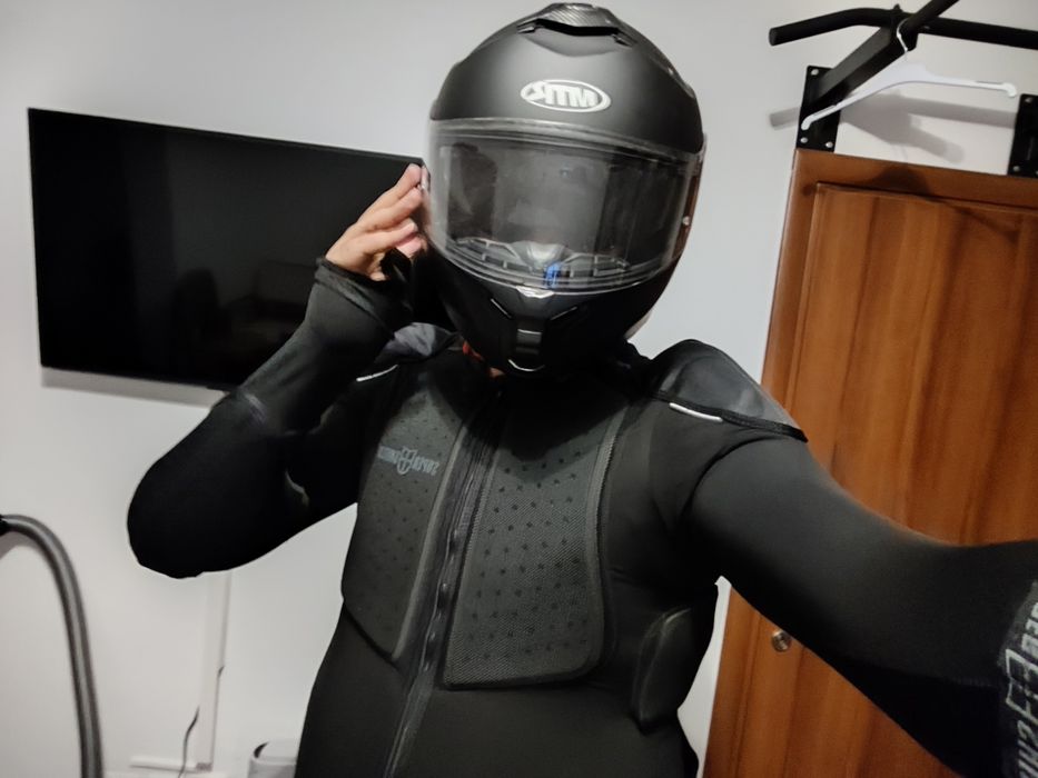 Casca moto MTR xl + protectie super shield + genunchiere 1,90