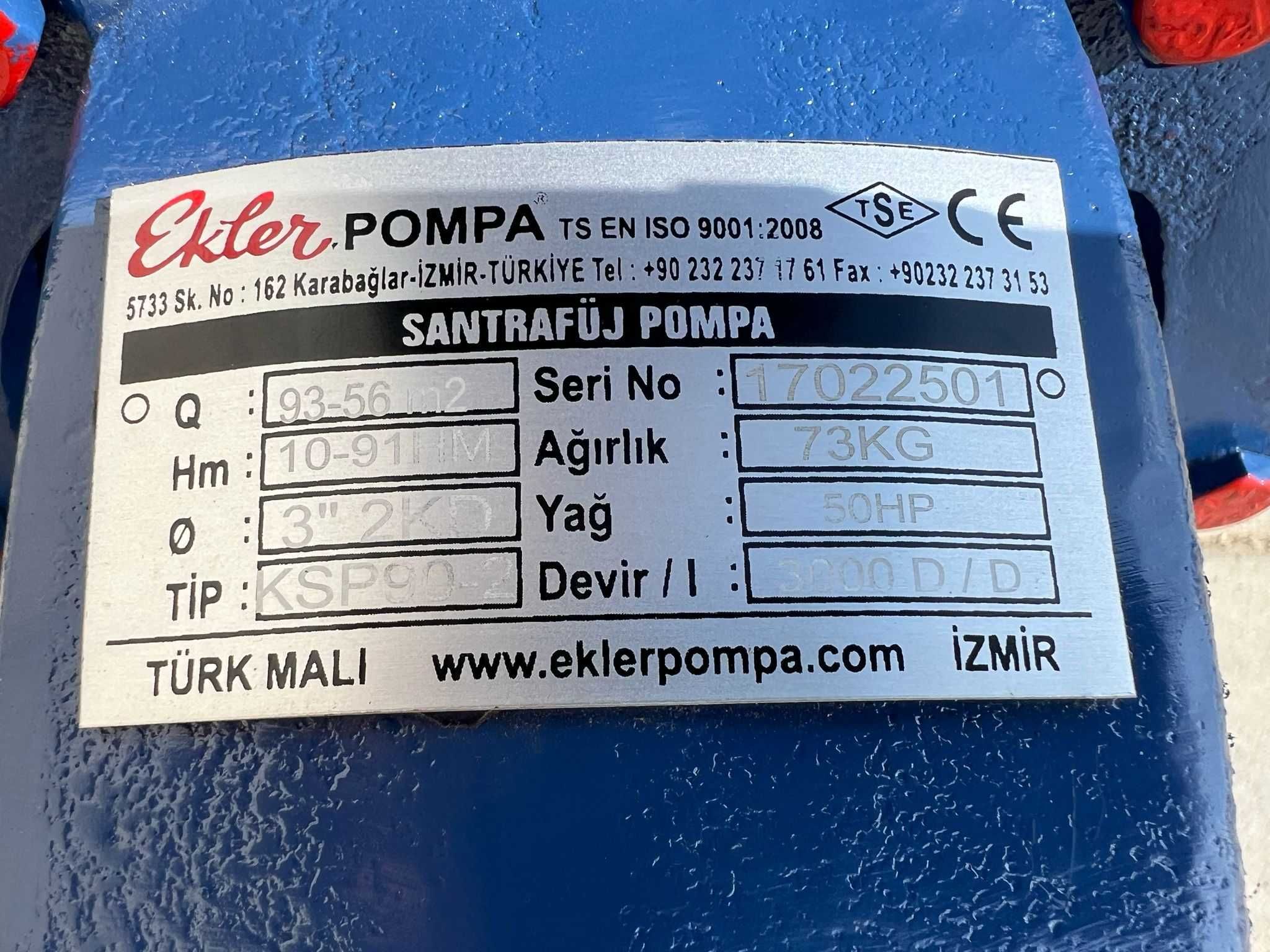 Pompa irigatii la tractor Ekler KSP90-2 (3″;  96 m , 93m3/h)