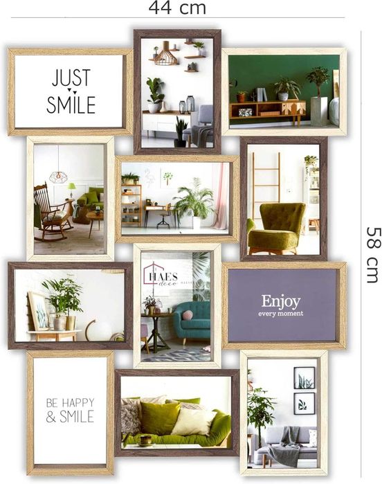 REDUSE de la 200RON, Rame foto colaj 8 / 12 poze, Lemn Natur Vopsibil