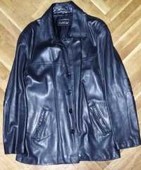 Мъжко черно кожено яке/сако от агнешка кожа - размер L