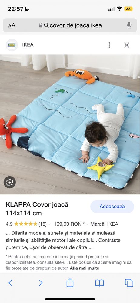 Covor de joaca Ikea 114*114cm