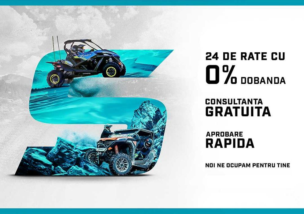 SxS-uri in rate / leasing (CFMOTO, Can-am, Kawasaki, Polaris)