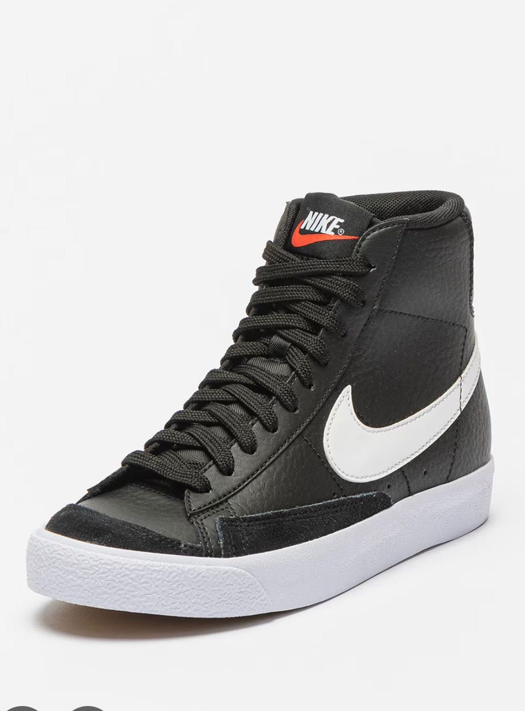 Nike 
Спортни обувки Blazer Mid '77 от кожа и велур, Черен