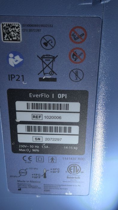 Concentrator oxigen Philips Everflo