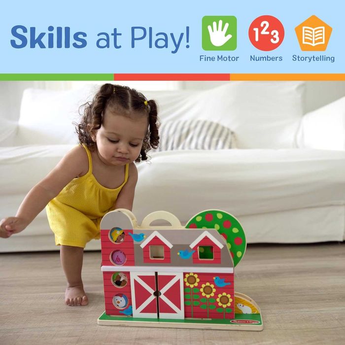 Дървена играчка Ферма с животни GO Tots плевня Melissa & Doug