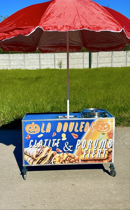 Toneta, stand, taraba porumb fiert pe gaz