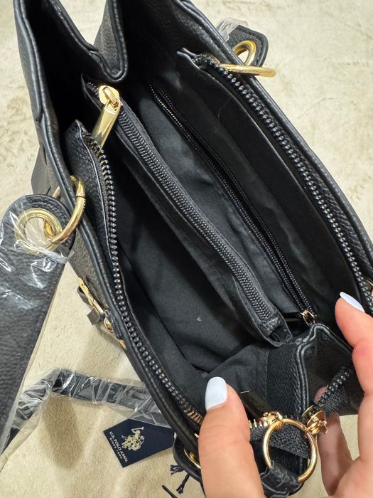 U.S. Polo черна дамска чанта