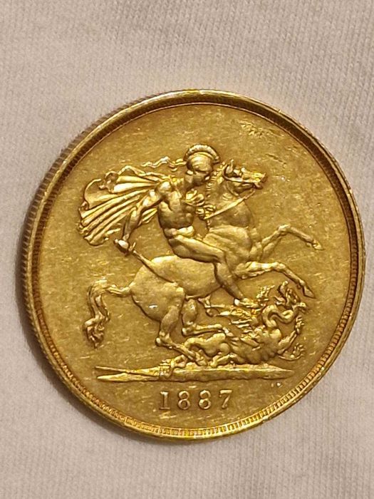 Златна Монета Петорен Британски Суверен 1887-39.94 гр.