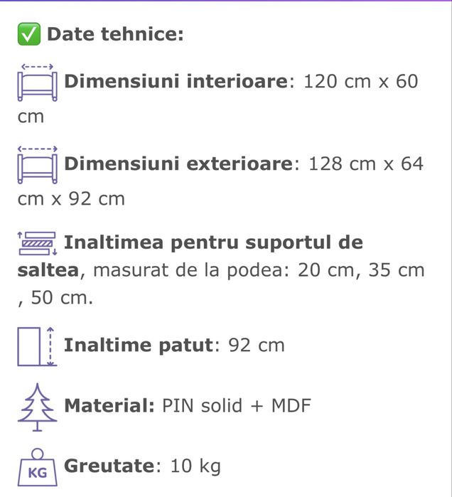 Vand patut copil + saltea de cocos