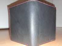Portofel negru SteinMeister piele naturala 12x9 cm