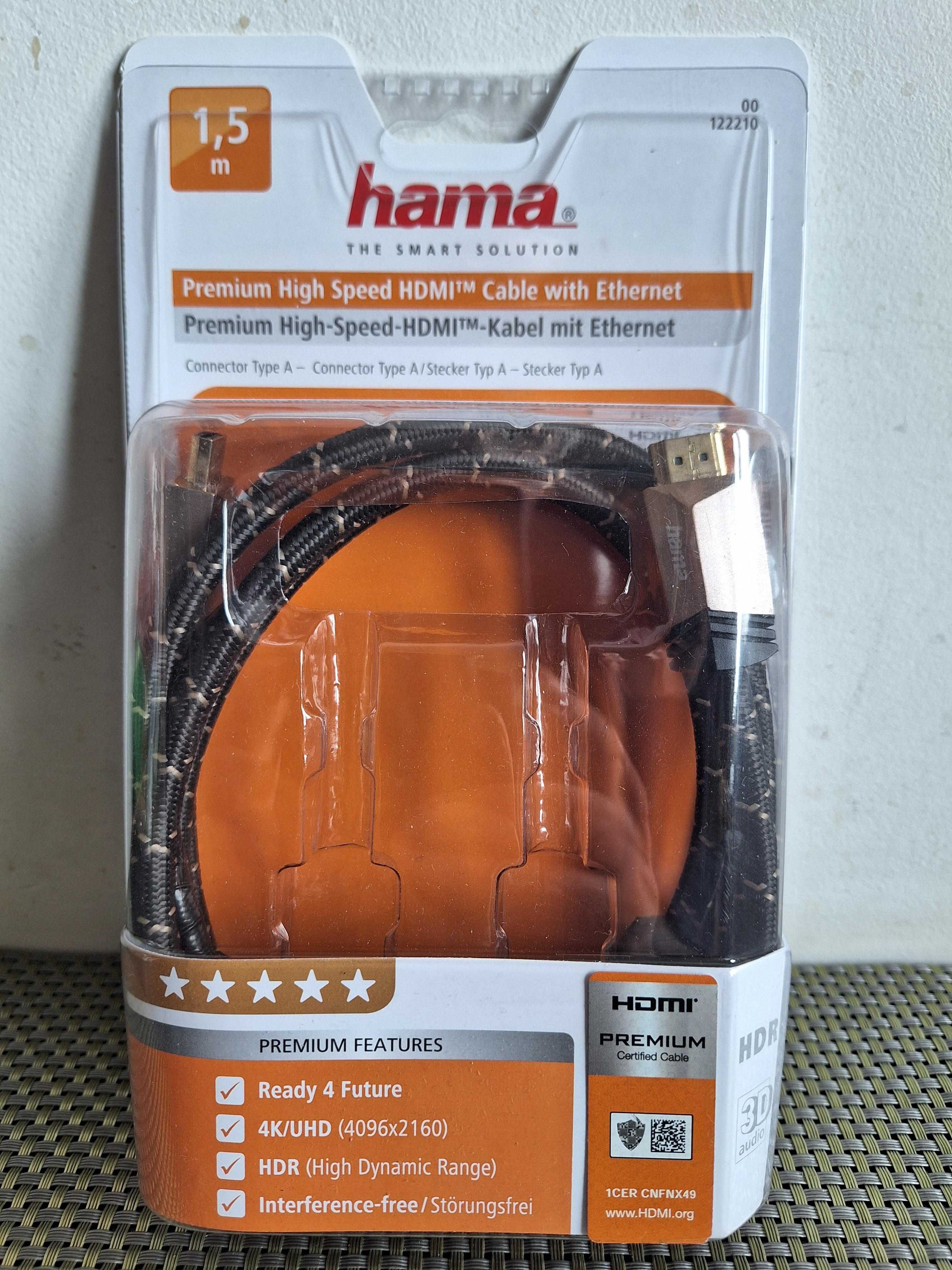 Cablu HDMI 4K Hama Premium 122210, 1.5 m
