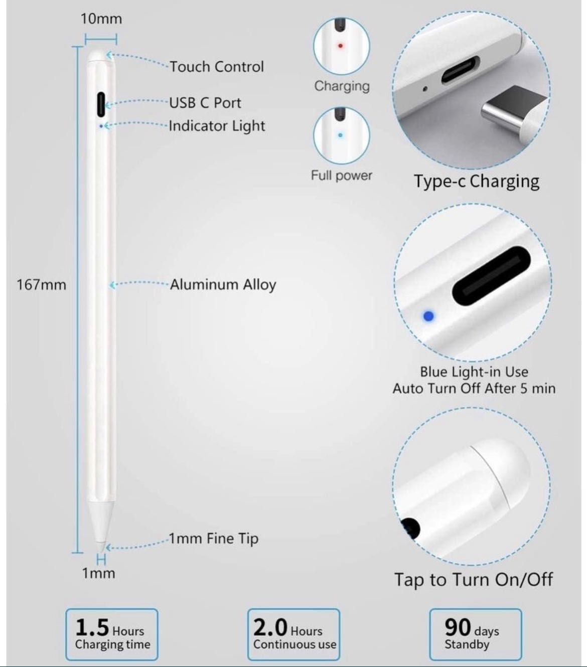 Stylus Pen Creion iPad 6,7,8,9,10 Pro, Air 3,4, Mini 5,6 NOU