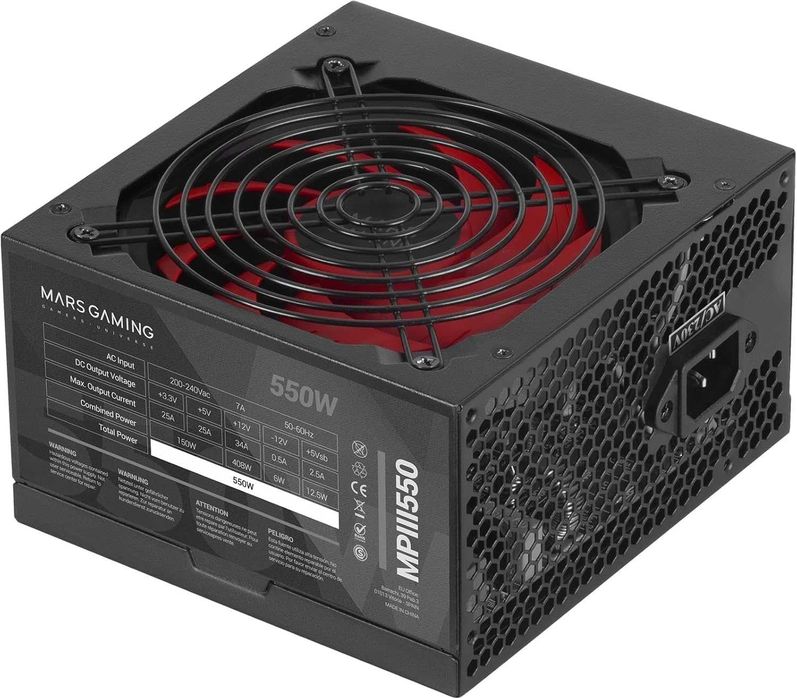 Sursă PC Mars Gaming MPIII550, 550W ATX, resigilată, 2 ani garanție