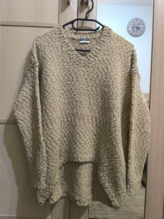 Pulover din jerseu cu fibre strălucitoare